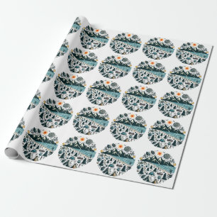 Papel De Presente Exploração de Viagem de Camping de Aventura da Nat