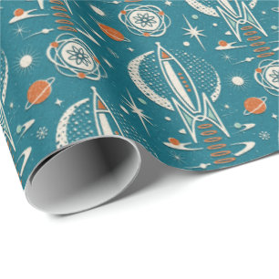 Papel De Presente Exploração Espacial da Idade Atômica ©studioxtine