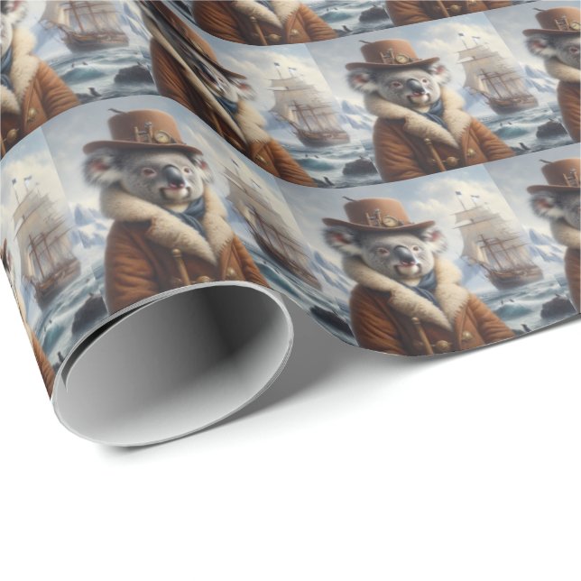 Papel De Presente Explorador Ártico de Koala (Ponta do rolo)