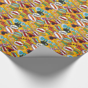 Papel De Presente Explosões de Pop Art de Quadrinhos