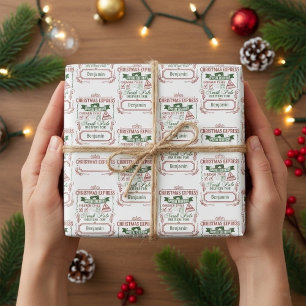 Papel De Presente Expresso de Natal do Polo Norte Personalizado