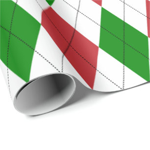 Papel De Presente Extra Grande Xadrez Escocês Vermelho Escuro, Verde