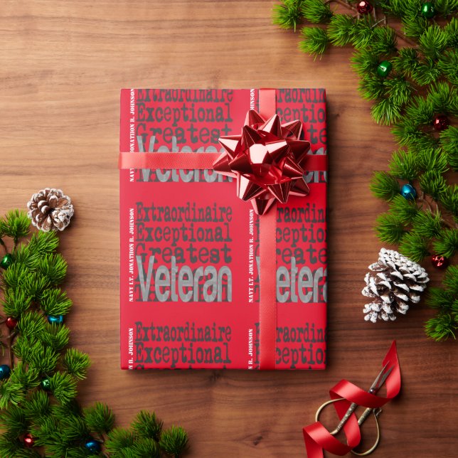 Papel De Presente Extraordinário Veterano PERSONALIZADO (Presente de Natal)