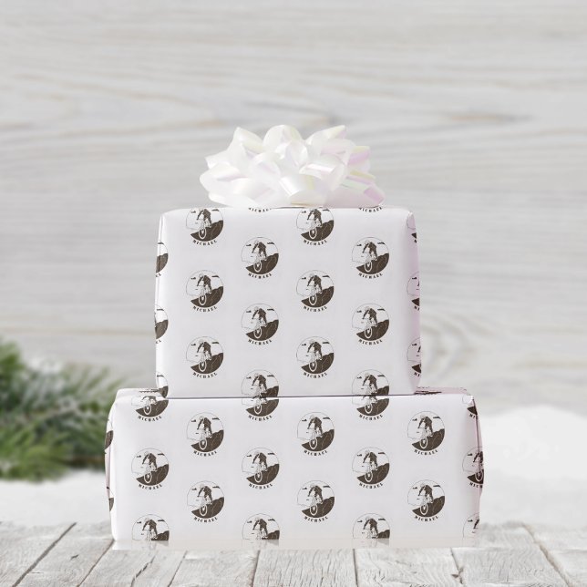 Papel De Presente Extreme Mountain Biking Sport Cyclist Name (Criador carregado)