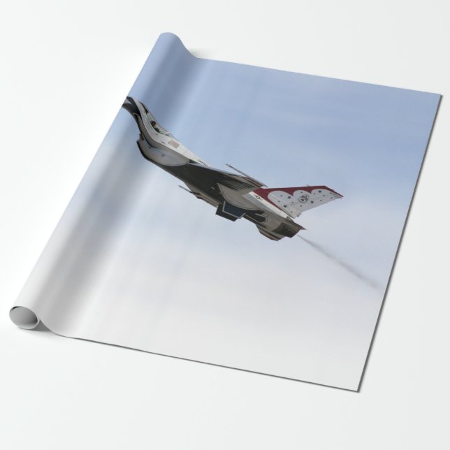 Papel De Presente F-16 Thunderbird A Voo (Desenrolado)