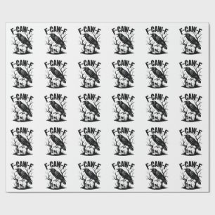 Papel De Presente F-Caw-F Pássaro Negro Funny