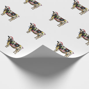 Papel De Presente Fã da Fazenda de Vacas de Natal Boneco de Papai No