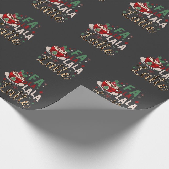 Papel De Presente Fa Fa La La Latte Divertido Natal Santa Xmas  (Ponta)