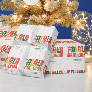 Papel De Presente Fa La Choir Carols Coloridos Natal Moderno
