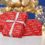 Papel De Presente Fa la Falala White Script Hearts Red Christmas<br><div class="desc">Apresentamos o nosso Livro Festivo Falala de Natal, a escolha perfeita para adicionar um toque de encanto moderno aos vossos presentes de Natal. Este delicioso papel de embrulho apresenta um fundo vermelho vibrante que ensina o calor e o entusiasmo da época de Natal. Adorada com a palavra "falala" em uma...</div>