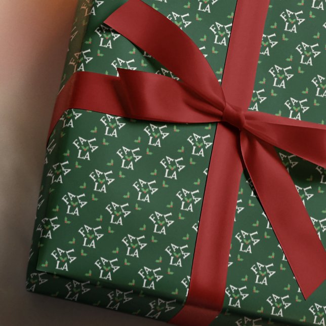 Papel De Presente Fa La Festiva Holly Christmas (Criador carregado)
