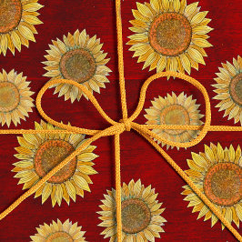 Papel De Presente Fábrica de Boho Farmhouse Madeira Rústica Girassol