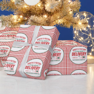 Papel De Presente Fábrica do Papai Noel Entrega Especial de Xadrez d