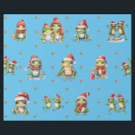 Papel De Presente Fabuloso Sapos Férias de Natal em Azul<br><div class="desc">Sapos divertidos o papel de embrulho de férias vai entreter e agradar a qualquer um que você o presenteie! Amável, papel de embalagem de qualidade será o seu favorito. Procure nosso incrível conjunto de Bandas de Rock de Sapo de três folhas achatadas e papéis rolados para combinar! Além disso, qualquer...</div>
