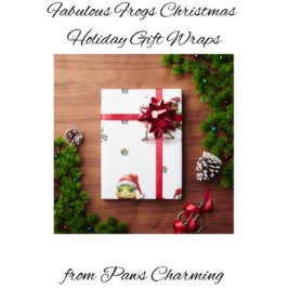 Papel De Presente Fabuloso Sapos Férias de Natal em Branco