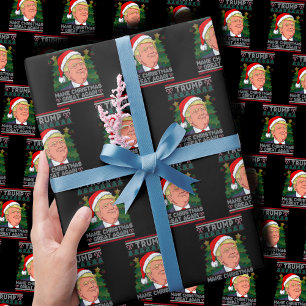 Papel De Presente Faça Excelente De Natal Novamente Papais noeis Tru