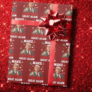 Papel De Presente Faça o Excelente de Natal novamente Papais noeis
