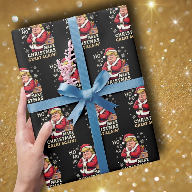 Papel De Presente Faça o Excelente de Natal novamente | Trump Santa  (Criador carregado)