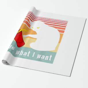 Papel De Presente Faça o que eu quero, Vintage Black Cat Red Cup Eng