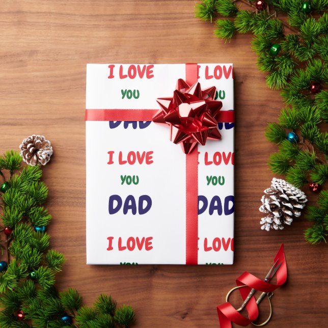 Papel De Presente Faça o seu próprio Eu amo você Papai personalizado (Presente de Natal)