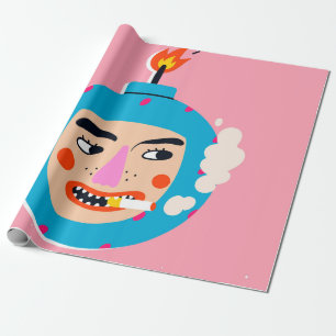 Papel De Presente face abstrato boom