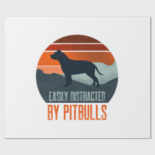 Papel De Presente Facilmente Distraído Por Pitbulls Passeando