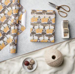 Papel De Presente Fada de madeira branca, madeira de caneca de cerve