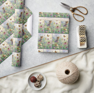 Papel De Presente Fada do Jardim com Borboletas