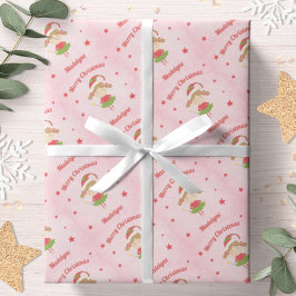 Papel De Presente Fada Fácil, Fada De Natal Rosa, Neve Personalizada