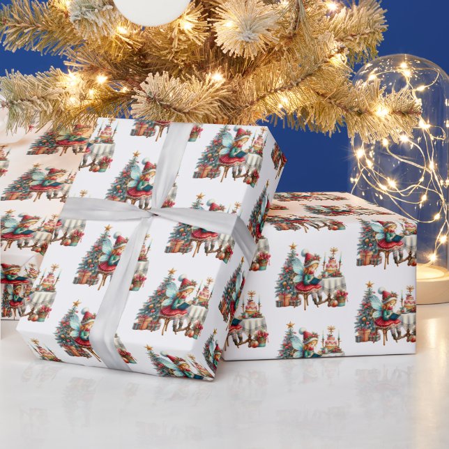 Papel De Presente Fada festiva de fada de Natal (Feriados)