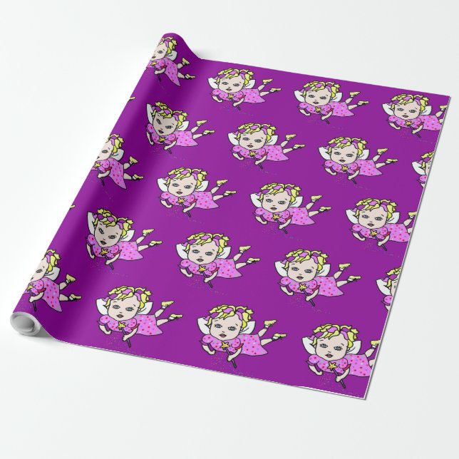 Papel De Presente Fada Roxa Escura Frigorífica Assalariada (Desenrolado)