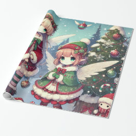 Papel De Presente Fadas de inverno de Natal
