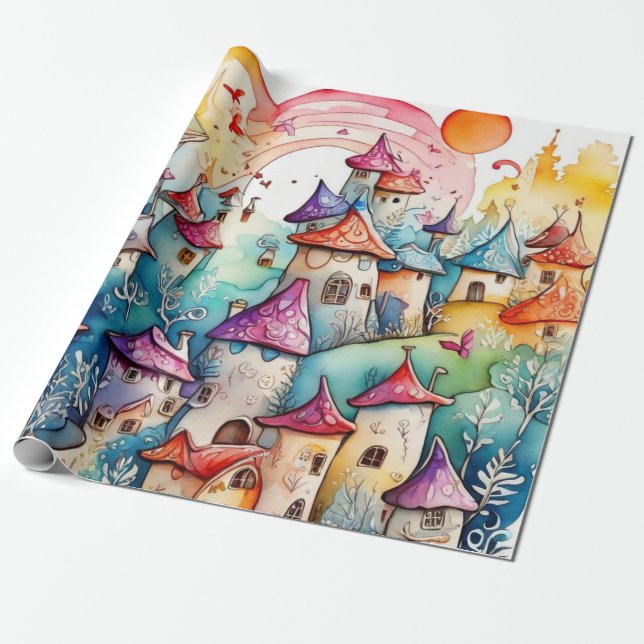 Papel De Presente Fairytale no papel de enrolação da feira (Desenrolado)