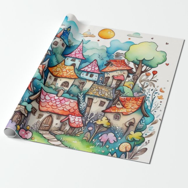 Papel De Presente Fairytale no papel de enrolação da feira (Desenrolado)
