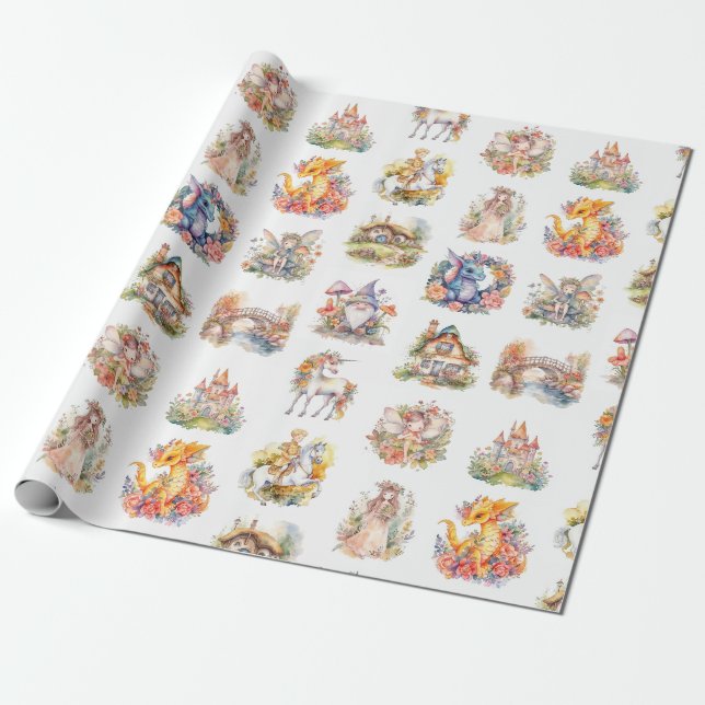 Papel De Presente Fairytale World (Desenrolado)
