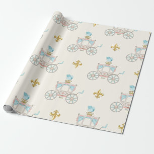 Papel De Presente Fairytalt Carruagem Royal Fleur Dourado Blush Ivor