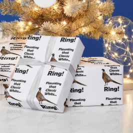 Papel De Presente Faisão-de-colar Ostentando Anel Branco de Aniversá