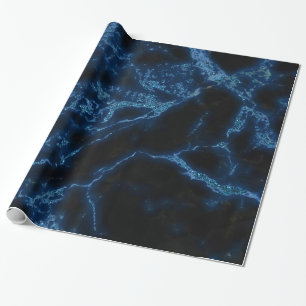 Papel De Presente Faíscas brancas e brilho azul