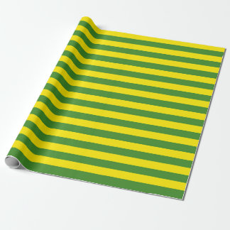 Papel De Presente Faixa Amarela e Verde