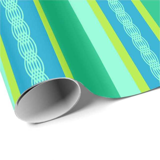 Papel De Presente Faixa de atração do século médio - verde-jade (Ponta do rolo)
