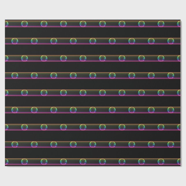Papel De Presente Faixa de Bolha Iridescente Moderna | Vidro Brilhan (Aberto)