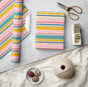 Papel De Presente Faixa de cores com o ambiente de praia