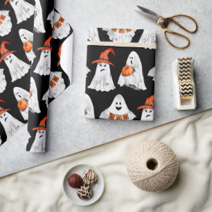 Papel De Presente Faixa de festa de Halloween, decoração de casa par