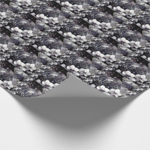 Papel De Presente Faixa de Solteiro da Orquídea Branca Negra