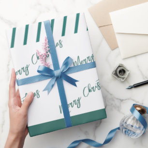 Papel De Presente Faixa Verde Feliz Natal