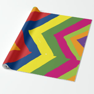 Papel De Presente faixas de seta em padrão colorido