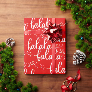 Papel De Presente Falala Citação de Natal Tipografia Roteiro Chique