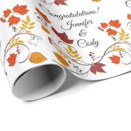 Papel De Presente Fall Deixa Personalizar Nomes Gift Wrappi