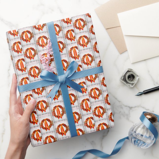 Papel De Presente Fall Wreath (Presentear)