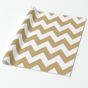 Papel De Presente Fallow Mocha Neutro Chevron